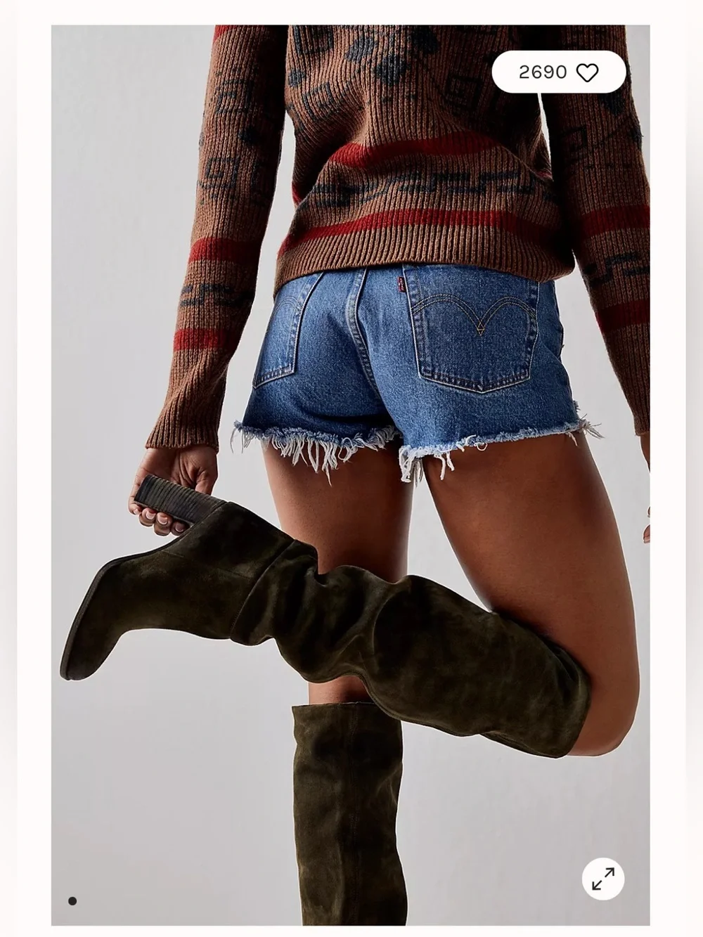Free People Dakota Over the Knee Boots Hunter Green Suede